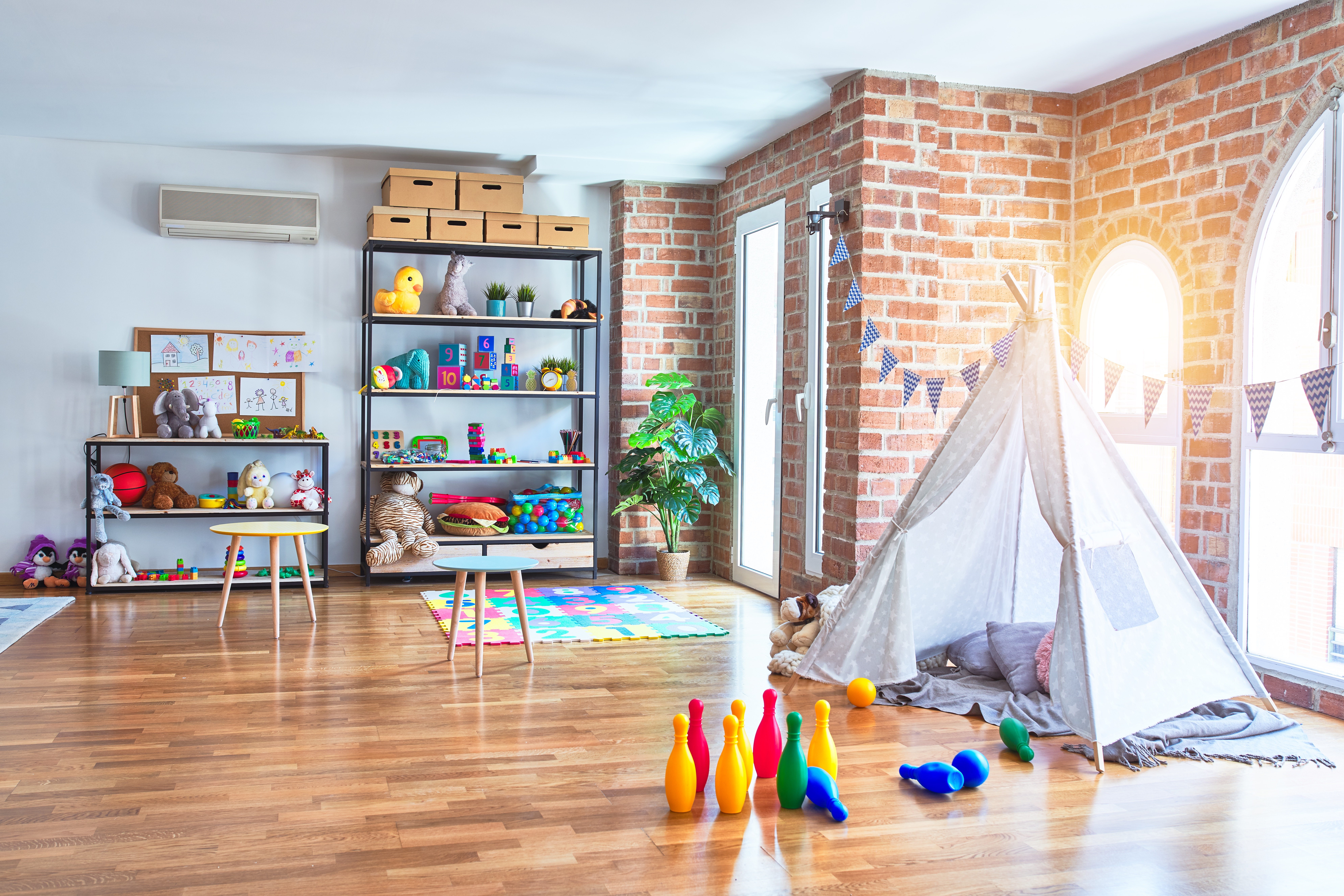 Beautiful kindergarten with lots of educational toys and games for chirlden