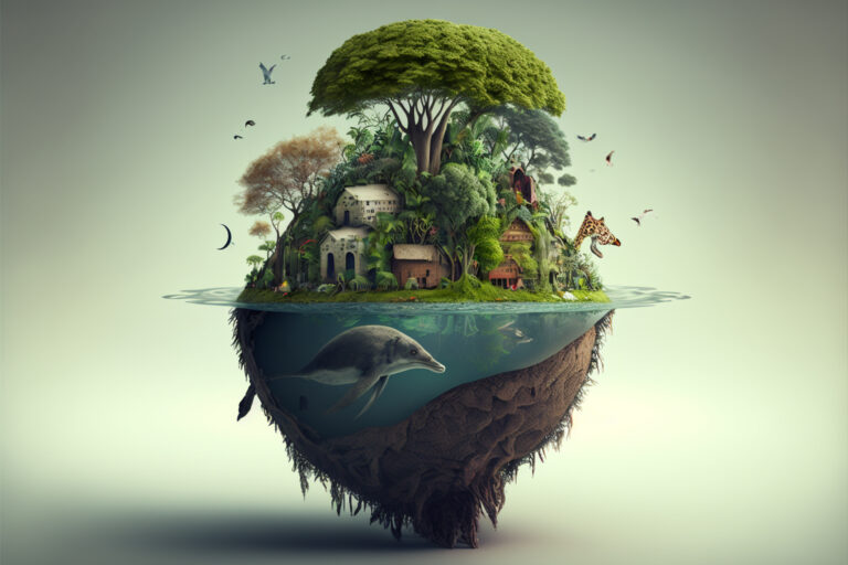 World environment and earth day concept with glass globe and eco
